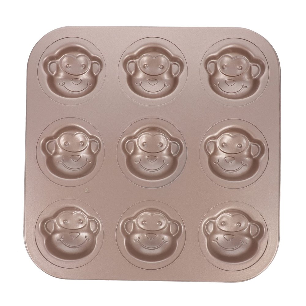 BRIGHTFUFU Monkey Cake Mold Non-Stick Carbon Steel Cartoon Cake Baking Pan 10.43 Inch for Cakes Cookies Desserts