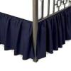 Royalbeddingking Navy Blue Calking Size 18 Inch Drop Length Three Sided Coverage with 800 Thread Count Egyptian Cotton Ruffled Gatherd Bed Skirt with Split Corners view 1