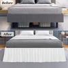 Royalbeddingking Navy Blue Calking Size 18 Inch Drop Length Three Sided Coverage with 800 Thread Count Egyptian Cotton Ruffled Gatherd Bed Skirt with Split Corners view 4