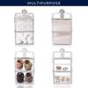 AMG Bath Collections 2-Tier Acrylic Storage Organizer Stackable Countertop Cotton Ball Holder, Jewelry and Cosmetic Storage Clear Compact Design Organizer Storage Pantry Organization view 2