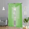 3 Piece Wide Sheer Voile Scarf Valance Window Curtain 1 Scarf and 2 Tiers Lily (Lima Green) view 2