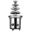 4 Layer Stainless Steel Electric Chocolate Fondue Fountain Machine,Melts Cheese, Queso, Candy, and Liqueur,Dip Strawberries, Apple Wedges, Vegetables, and More for Parties (US view 1