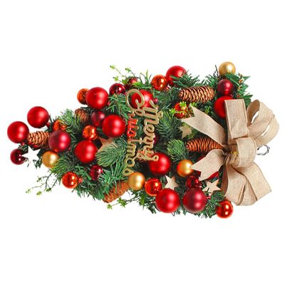 PRETYZOOM Christmas Door Wreath Bow Unique for Decoration for Front Door Living Room Bedroom Garden Xmas Garland Ornament