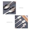 Christmas Spoon Set, 4 Pieces Stainless Steel Spoon for Coffee, Tea, Dessert, Soup, Christmas Tableware with Unique Christmas Stockings, Gingerman, Stars, Snowmen Design (sliver) view 3
