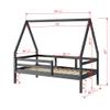 Donco Kids A-Frame Modern Twin Dark Grey House Bed view 3