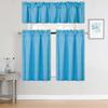 New Versatil 3pc Set Solid Rod Pocket Small Window Panel Dressing Foam Lined Blackout Curtain Treatment Drape (K3) (Turquoise) view 1