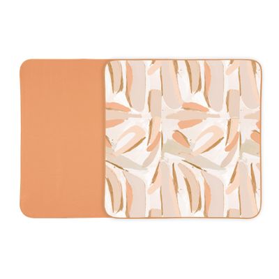Toddlekind Pretty Practical Mat 100% Organic Cotton 47" x 47, Reversible, Portable, Travel, Portable, Indoor/Outdoor, for Babies/Toddlers, Peach Skies (Peaches)