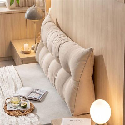 Reading Adult King Size Headboard Bed Pillows for Sitting Up in Bed Pillow Triangular Wedge Pillow for Sofa(Size:60x20x45cm(24x7.8x17.8),Color:Beige)