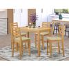 HomeStock Counter Height Dining Set - African Style Table & Chairs - 5 Piece Home Furniture Set view 1