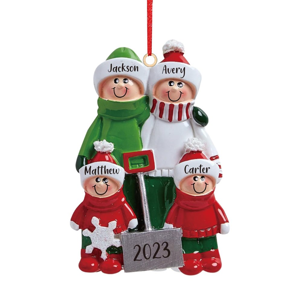 2023 Personalized Christmas Tree Ornament Custom Christmas Ornaments for Tree Personalized Family Name Christmas Ornaments (4 Name)