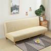 AKbik Armless Sofa Bed Slipcover Couch Cover Without Armrests Stretch Folding Futon Cover Dust-Proof Elastic (Color : Beige, Size : 160-190cm) view 1