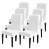 Savannan Dining Chair Covers Set of 6, White Stretch Parsons Chair Slipcovers Protector Removable Chair Covers for Dining Room Home Party Hotel Wedding Ceremony Banquet view 1