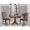 HomeStock Round Dinette Set - 3 Piece Kitchen Table & Chair Set - 42 Inch Mahogany Table for Small Spaces view 1
