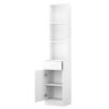 Bathroom Tall Cabinet, Storage Cabinet with Open Shelves & Single Door, Floor Freestanding Tall Cabinet, Narrow Corner Organizer Tower Rack for Bathroom, Living Room, White 70.08"H x 13.39"W x 13"L view 3
