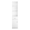 Bathroom Tall Cabinet, Storage Cabinet with Open Shelves & Single Door, Floor Freestanding Tall Cabinet, Narrow Corner Organizer Tower Rack for Bathroom, Living Room, White 70.08"H x 13.39"W x 13"L view 4