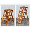 Wooden Folding Stepladder Wood Folding Step Stool for Adults & Kitchen Ladders Small Foot Stools Portable Shoe Bench/Flower Rack Durable (Wood Color1 3 Steps) view 2