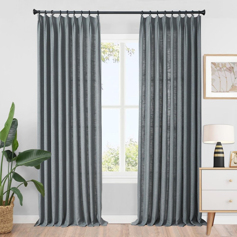 DotheDrape Pinch Pleated Light Filtering Curtains 84 inches Long, 1 Panel