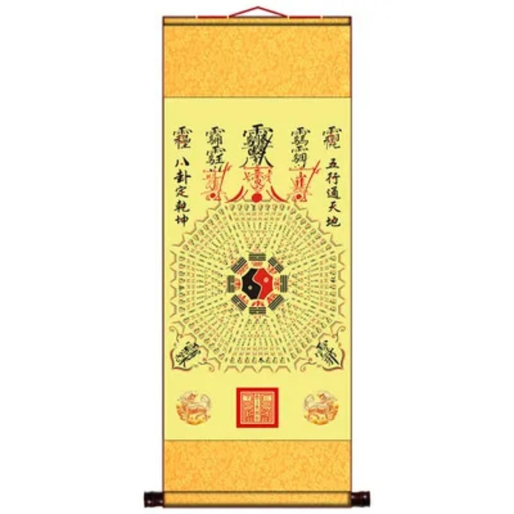 30cm Taoist Traditional Scroll Painting Huangdi Neijing Traditional Bagua Diagram