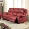 Daesar Recliner Sofa 3 Seater, Modern Couches in Red Faux Leather Furniture for Small Space, Living Room, Studio, Apartment view 1