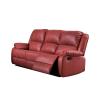 Daesar Recliner Sofa 3 Seater, Modern Couches in Red Faux Leather Furniture for Small Space, Living Room, Studio, Apartment view 3