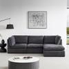 JURMALYN 99'' Modular Sectional Sofa Cloud Couch for Living Room L-Shape Sofa with Feather Filled, Modern Cloud Sofa with Ottoman for Home Office, Polyester Fabric Dark Grey view 1