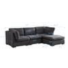 JURMALYN 99'' Modular Sectional Sofa Cloud Couch for Living Room L-Shape Sofa with Feather Filled, Modern Cloud Sofa with Ottoman for Home Office, Polyester Fabric Dark Grey view 2