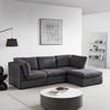 JURMALYN 99'' Modular Sectional Sofa Cloud Couch for Living Room L-Shape Sofa with Feather Filled, Modern Cloud Sofa with Ottoman for Home Office, Polyester Fabric Dark Grey view 3