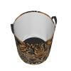 Cute Leopard Print Laundry Hamper Circular Waterproof Storage Basket Protable Dirty Clothes Hamper Storage Bin For Home Organizer Living Room Bathroom Car view 3
