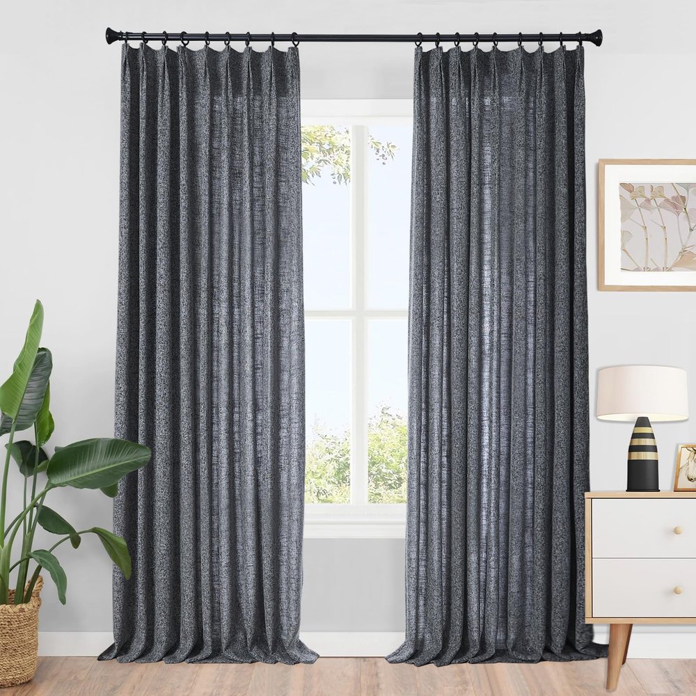 DotheDrape Pinch Pleated Light Filtering Curtains 90 inches Long, 1 Panel