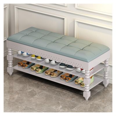 FEELIN Ottoman Foot Rest/Shoe Bench Nordic Shoe Changing Stool Home Entrance Can Sit Shoe Cabinet Multifunctional Storage Shoe Rack Wear Shoe Stool Shoe Bench (Color : E, Size : S 60cm)