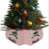 Christmas Snowman Christmas Tree Collar Tree Box Stand Cover,Artificial/Pencil/Silm/Skinny Tree Ring 4 Packs Collapsible Tree Skirt for Christmas Xmas Tree,Rustic Blush Pink Snowflake 14.5"x10" view 1