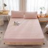 FCLDESHOP Fits Mattress Perfectly Fitted Sheet,Pure Cotton Non-Slip Quilted Mattress Cover, Comfortable Bed Cover Suitable for 12"/30cm Deep Mattresses,Pink 1,200 * 200cm+30cm (3pcs) view 1