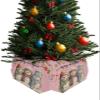 Christmas Tree Collar Tree Box Stand Cover, Artificial/Pencil/Silm/Skinny Tree Ring 4 Packs Collapsible Tree Skirt for Christmas Xmas Tree Decorations, Retro Blush Pink Blush Pink Snowman 14.5"x10" view 1