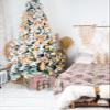 Christmas Tree Collar Tree Box Stand Cover, Artificial/Pencil/Silm/Skinny Tree Ring 4 Packs Collapsible Tree Skirt for Christmas Xmas Tree Decorations, Retro Blush Pink Blush Pink Snowman 14.5"x10" view 4