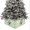 Green Gnomes Christmas Tree Collar Tree Box Stand Cover,Artificial/Pencil/Silm/Skinny Tree Ring 4 Packs Collapsible Tree Skirt for Christmas Xmas Tree,Christmas Forest Pine Tree Leaves 17"x10" view 1