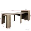 Goujxcy Expandable Dining Table with Storage, Rectangular Wood Dining Table, Modern Extendable Table for Kitchen, Bedroom, Living Room (Brown2) view 2