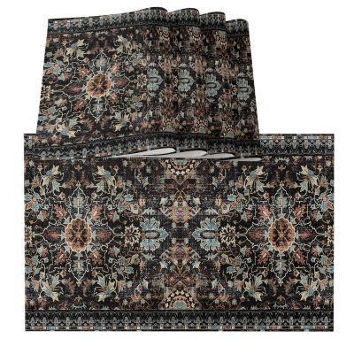 Abstract Vintage Placemats for Dining Table Set of 4, Cotton Linen Cloth for Square/Rectangle/Round Table Mat Placemat, Kitchen Dinner Holiday Dcor Southwestern Geometric Flower