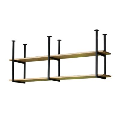 Floating Shelves 2-Tier Ceiling Shelf Hanging Storage Shelving Kitchen Pot Pan Rack Wine Holder Plant Flower Stand Wall Display Racks for Living Room Restaurant Bar (Size : 130x30x80cm)
