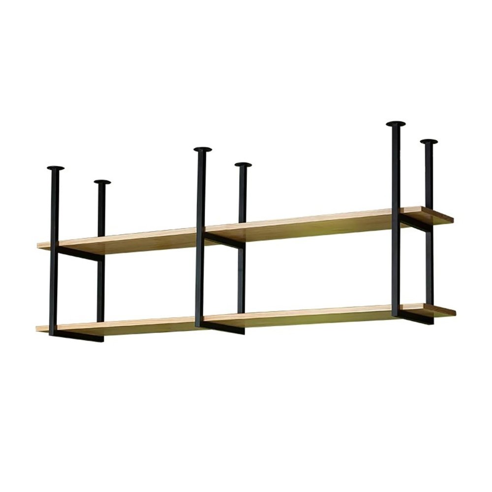 Floating Shelves 2-Tier Ceiling Shelf Hanging Storage Shelving Kitchen Pot Pan Rack Wine Holder Plant Flower Stand Wall Display Racks for Living Room Restaurant Bar (Size : 130x30x80cm)