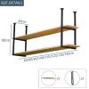 2 Layer Ceiling Mount Shelf Industrial Hanging Wine Rack, Kitchen Storage Shelving Floating Decorations Display Shelves Plant Flower Stand for Wall Decor (Size : 120x30x80cm) view 2