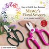 Japanese Floral Scissors - SAKAGEN Hand Creation, Professional Ultra Sharp Flower Shears for Floral Design, Ikebana & Gardening, Made in Japan, F-170 (Pink) view 2
