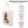 Personalized Birth Flower Tote Bag, July Larkspur Canvas Bag, Custom Floral Tote Bag with Name, Reusable Grocery Bags, Washable Shopping Shoulder Bags, Birthday Gift for Women, Wife, Sister view 3