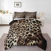 Erosebridal Leopard Print Bedding Set Cheetah Comforter Set,Safari Animal Quilt Jungle Theme Bedding Animal Fur Design Duvet Insert,Luxury Ultra Soft All-Season Brown Down Comforter King Size 3-Piece view 1