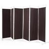 6 Panel Room Divider 6ft Tall Folding Privacy Screen Divider Wall Panels for Room Separation Portable Freestanding Room Partition for Home Office Restaurant Bedroom (Brown) view 1
