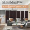 6 Panel Room Divider 6ft Tall Folding Privacy Screen Divider Wall Panels for Room Separation Portable Freestanding Room Partition for Home Office Restaurant Bedroom (Brown) view 2