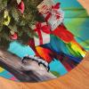 Parrots On Tree Festive Christmas Tree Skirt - Soft and Fluffy White Tree Skirt for,Tree Skirt Christmas Decorations view 3