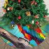 Parrots On Tree Festive Christmas Tree Skirt - Soft and Fluffy White Tree Skirt for,Tree Skirt Christmas Decorations view 4