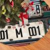 Old License Plate Festive Christmas Tree Skirt - Soft and Fluffy White Tree Skirt for,Tree Skirt Christmas Decorations view 3
