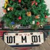 Old License Plate Festive Christmas Tree Skirt - Soft and Fluffy White Tree Skirt for,Tree Skirt Christmas Decorations view 4