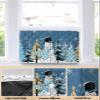Falaniique Christmas Snowman Indoor Air Conditioner Cover for Window Units, Double Insulation Adjustable Waterproof Indoor AC Cover with Elastic Straps Blue Winter Tree Snowflake 28'' x 20'' x 3.5'' view 3